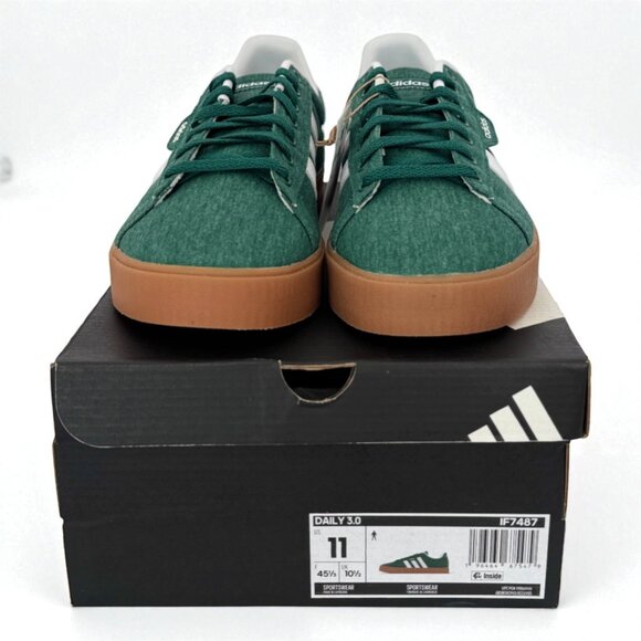NEW adidas Daily 3.0 Men's Sneakers IF7487 Green/White/Gum Sz 11 NWT NIB - Picture 4 of 6